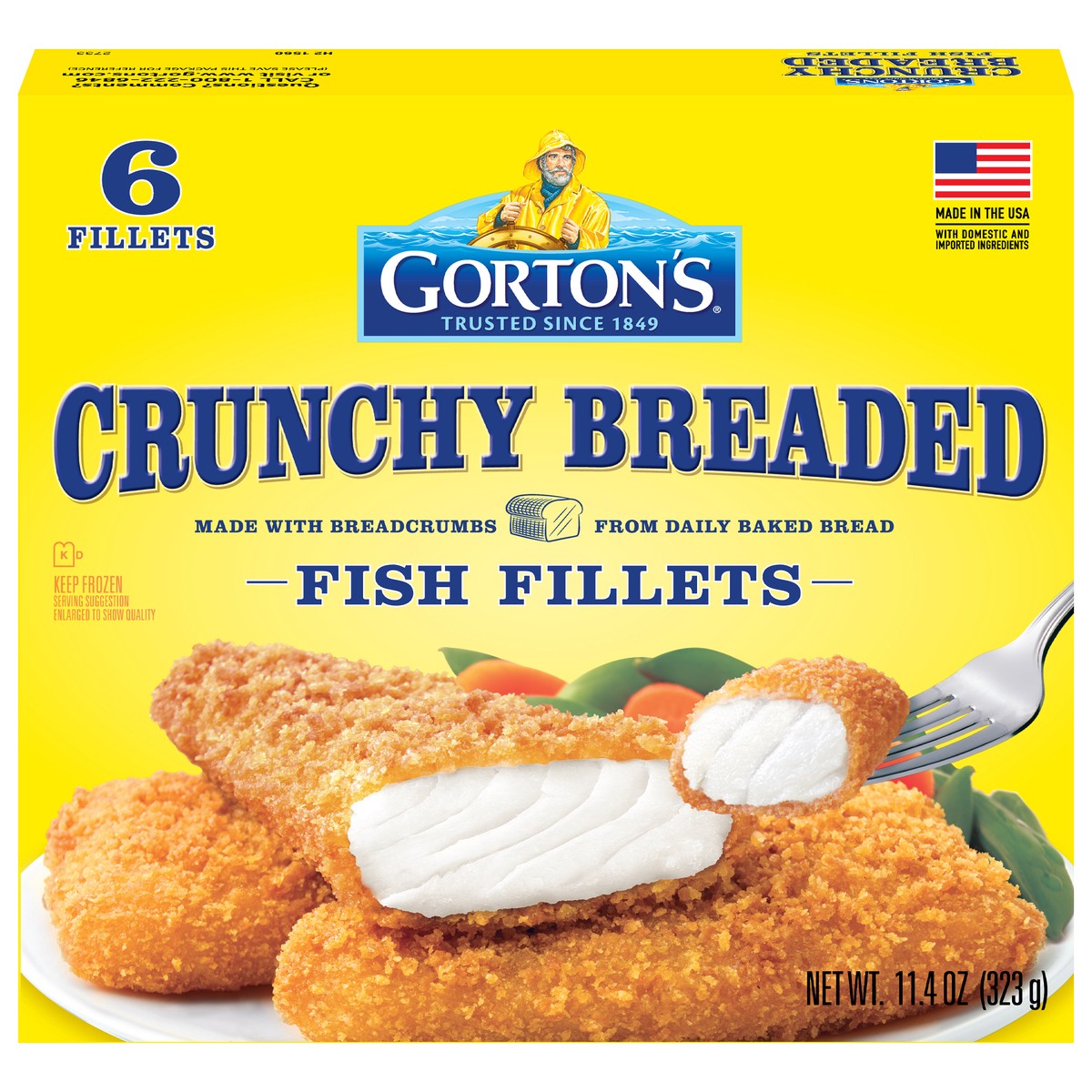 slide 1 of 9, Gorton's Crunchy Breaded Fish Fillets 6 Each, 6 ct