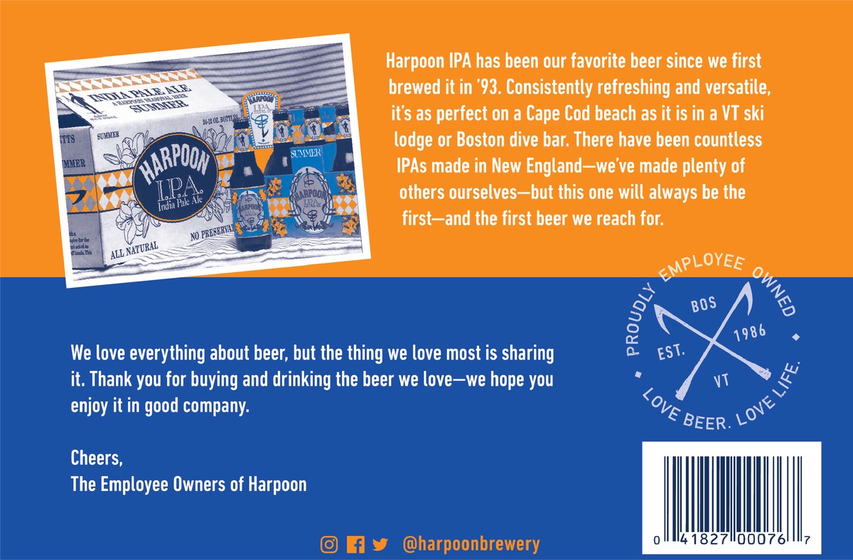 slide 5 of 6, Harpoon Brewery Harpoon Ipa 6 Pack Bottles, 6 ct; 12 oz