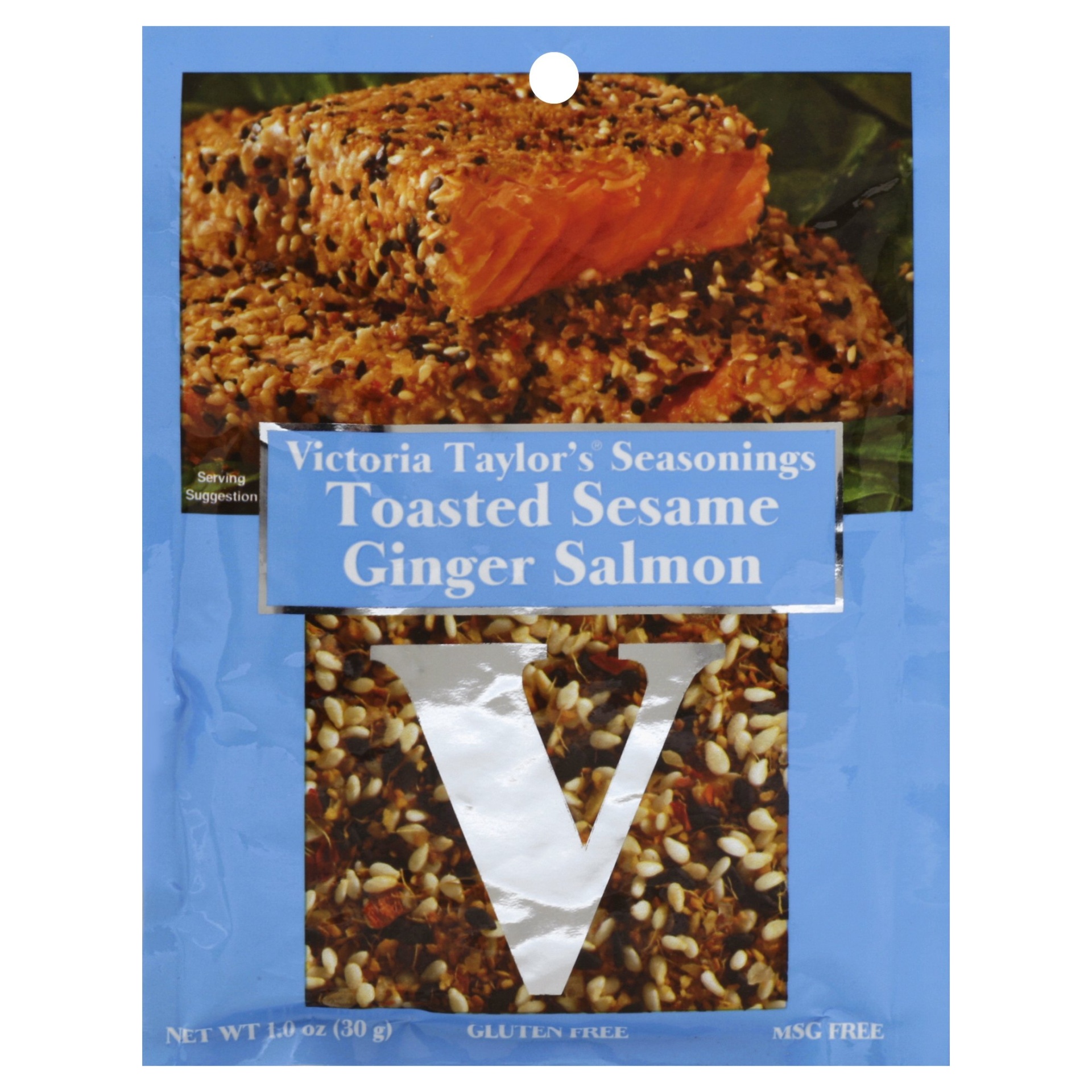 slide 1 of 2, Victoria Taylor's Seasonings Toasted Sesame Ginger Salmon, 1.3 oz