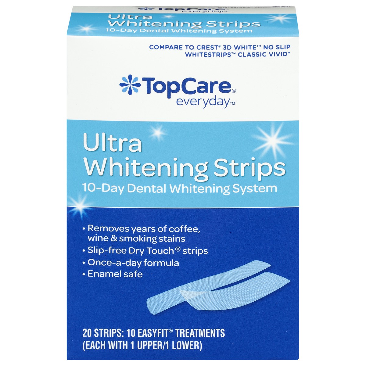 slide 1 of 10, TopCare Everyday Ultra Whitening Strips 20 ea, 20 ct
