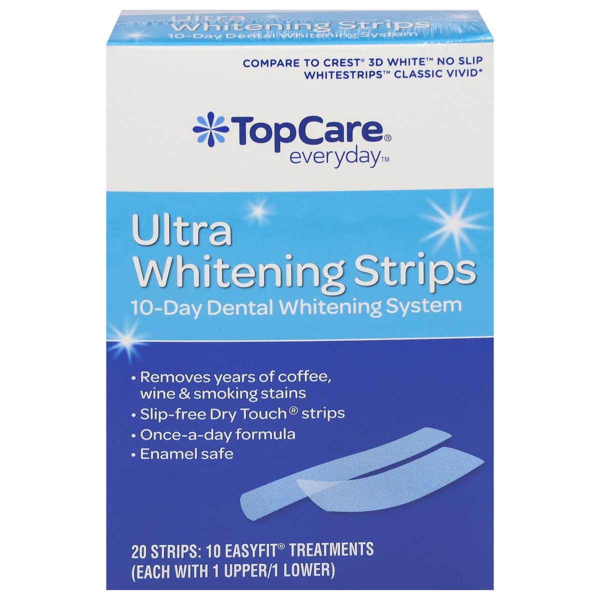 slide 10 of 10, TopCare Everyday Ultra Whitening Strips 20 ea, 20 ct