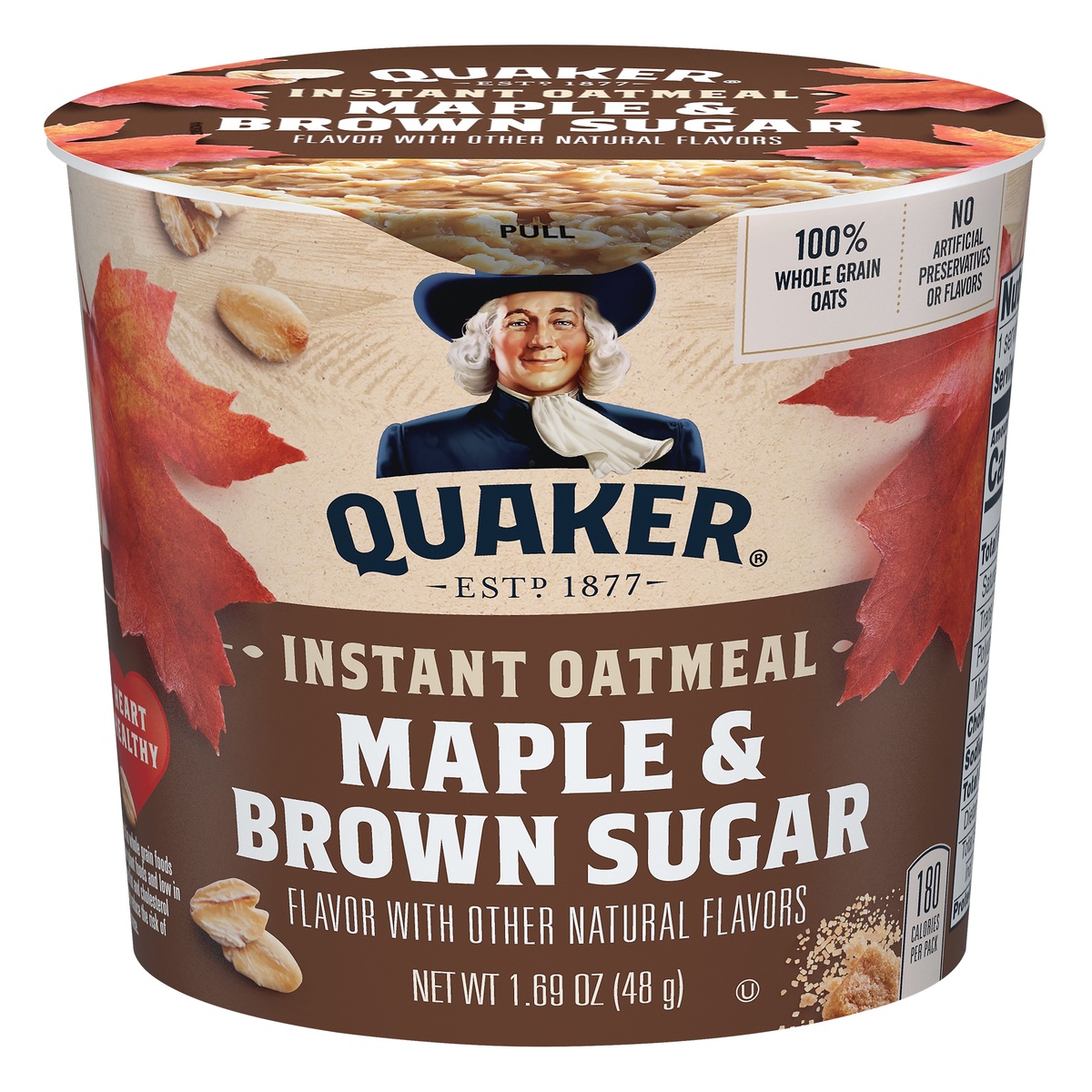 slide 1 of 1, Quaker Maple & Brown Sugar Instant Oatmeal 1.69 oz, 1.9 oz