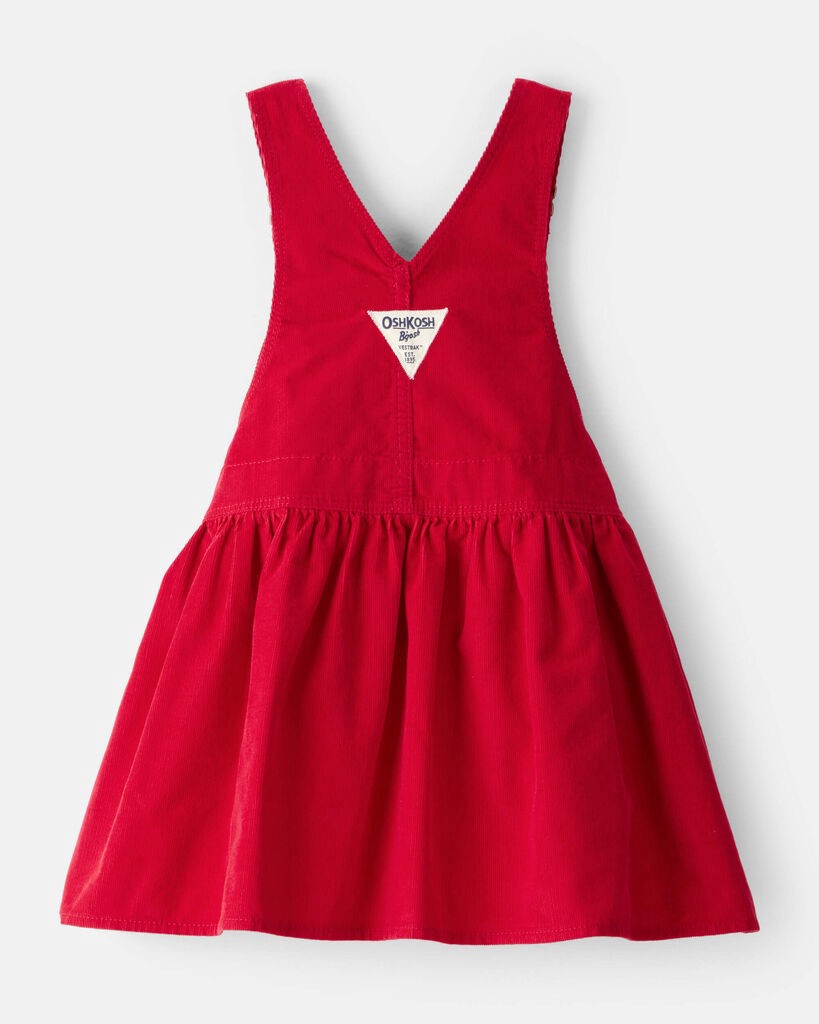 slide 2 of 3, Oshkosh Toddler Girl Corduroy Skirtall - Red Red 4T, 1 ct