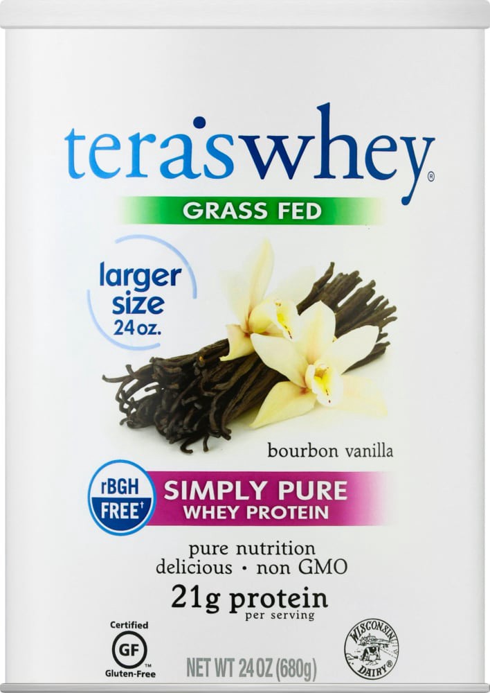 slide 3 of 3, Tera's Whey Teras Whey Organic Bourbon Vanilla Whey Protein, 24 oz
