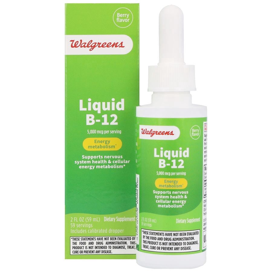slide 1 of 5, Walgreens Liquid B-12 5,000 mcg Berry, 2 fl oz