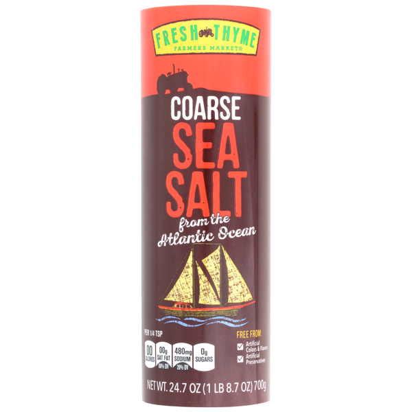 slide 1 of 1, Fresh Thyme Coarse Grain Sea Salt, 24.7 oz