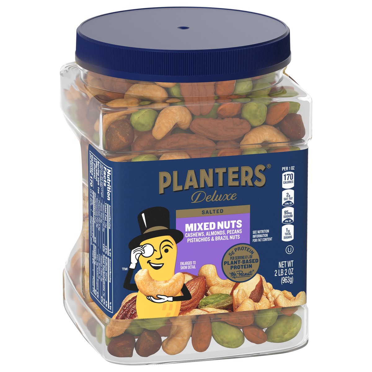 slide 5 of 9, Planters Deluxe Salted Mixed Nuts 2 lb, 34 oz