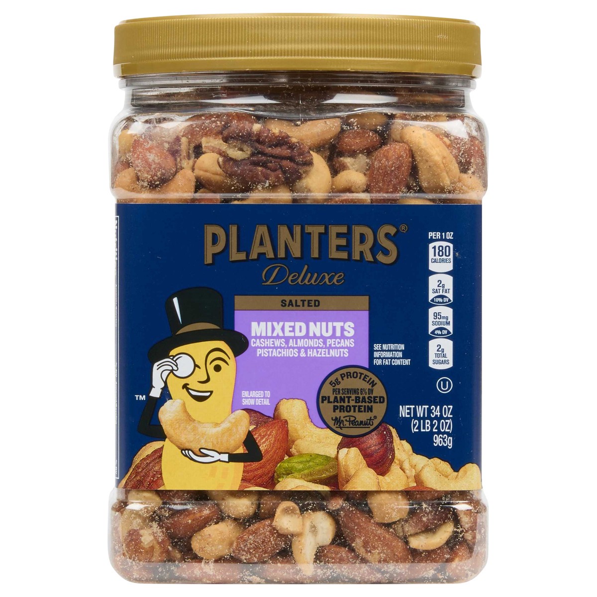 slide 1 of 9, Planters Deluxe Salted Mixed Nuts 2 lb, 2 lb