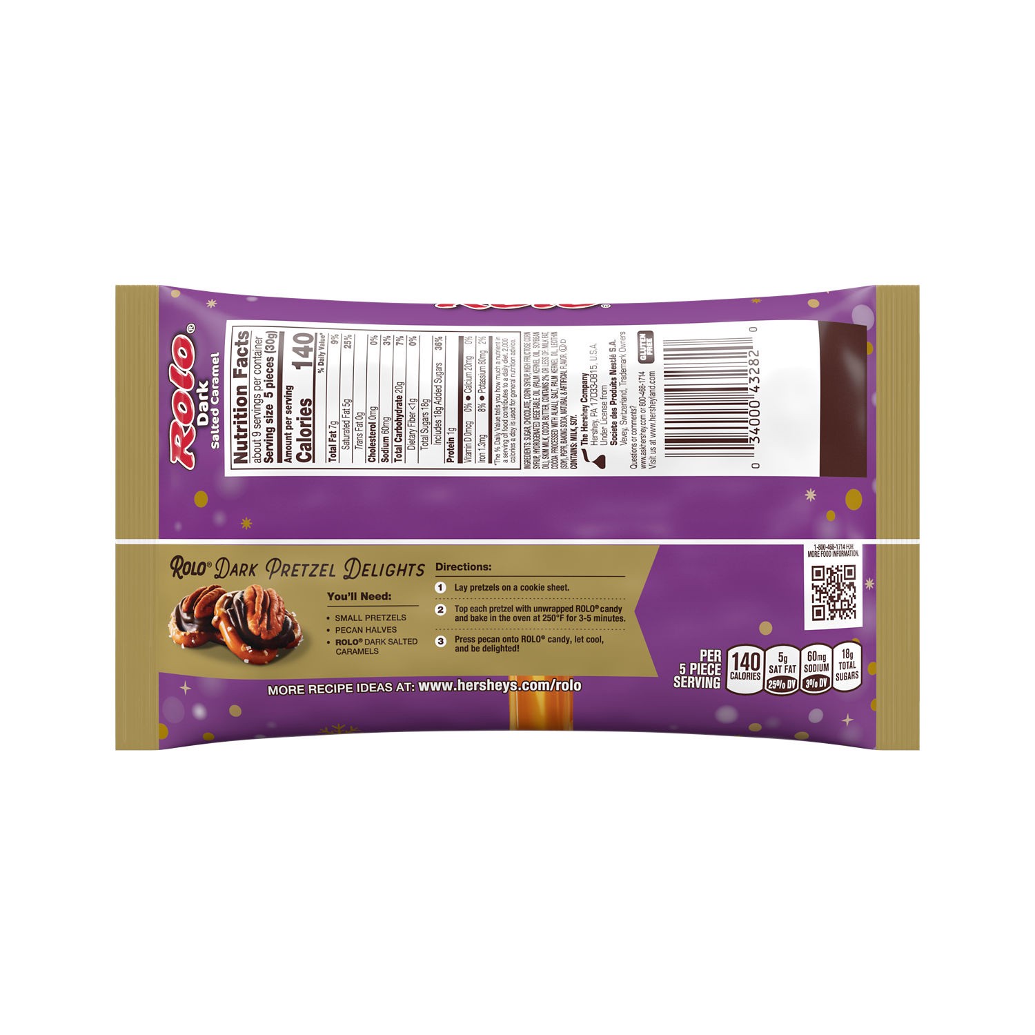 slide 4 of 8, Rolo Rich Dark Chocolate Salted Caramels, Christmas Candy Bag, 9.5 oz, 9.5 oz