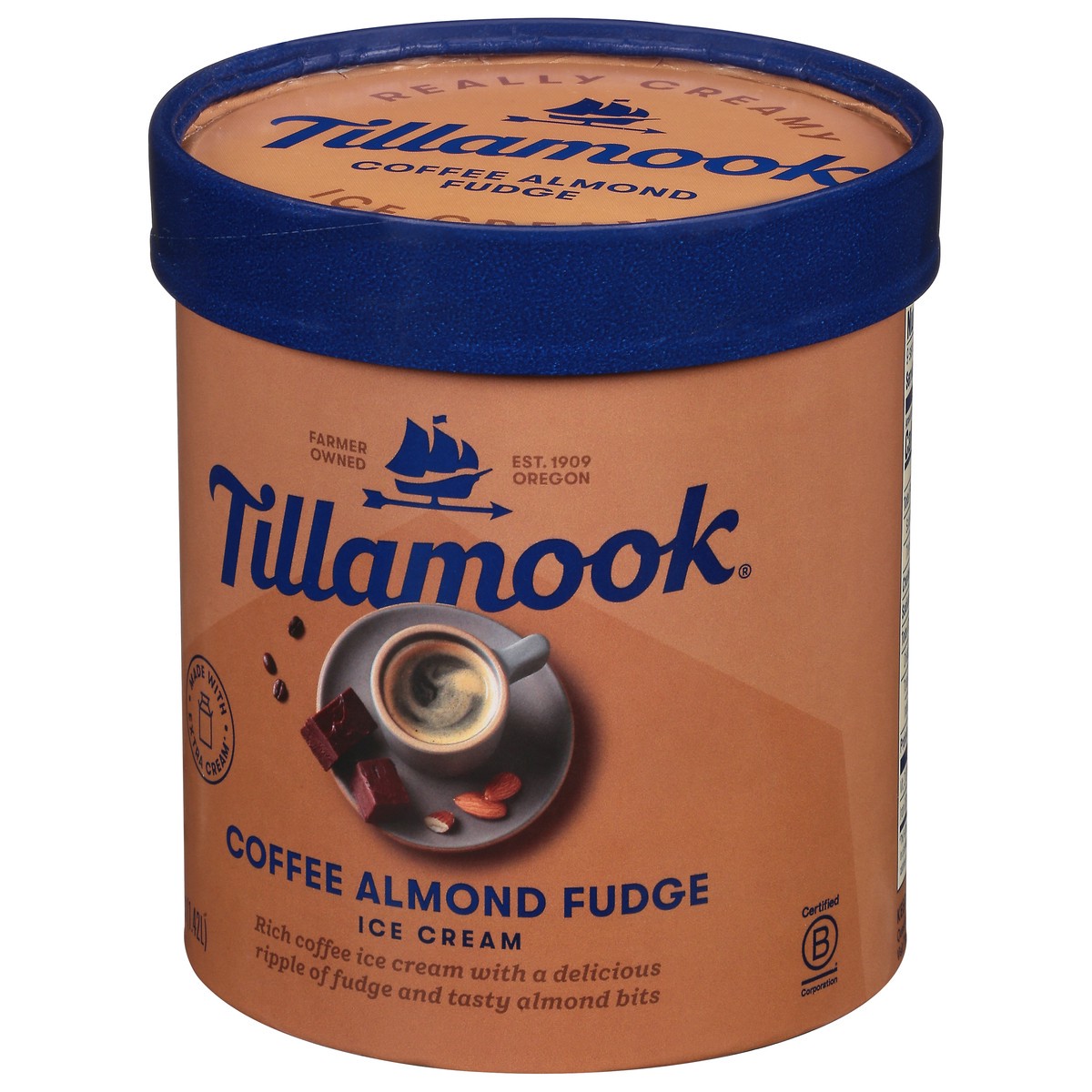 slide 5 of 9, Tillamook Coffee Almond Fudge Ice Cream 1.5 qt, 1.5 qt