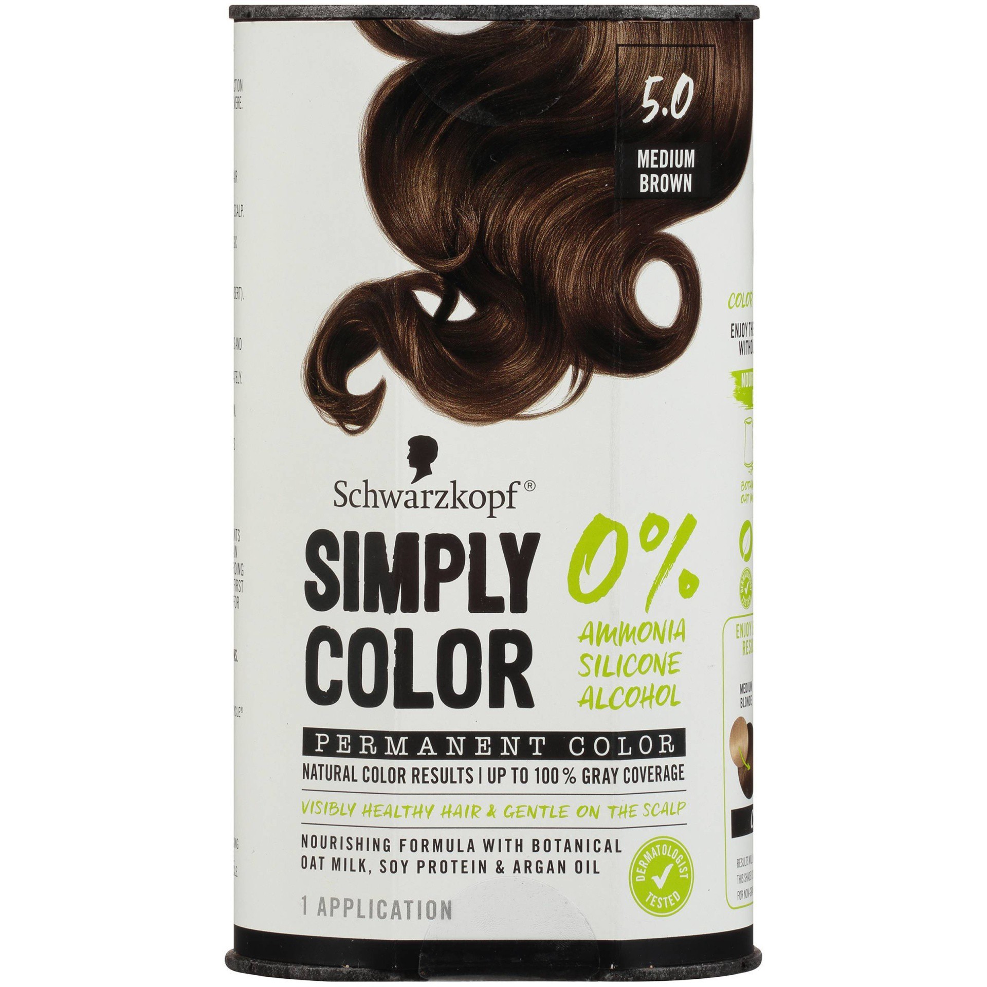 slide 1 of 5, Schwarzkopf Simply Color Permanent Hair Color, 5.0 Medium Brown, 5.7 fl oz