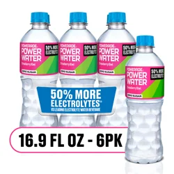 POWERADE Power Water Zero Sugar Strawberry Kiwi Flavored Electrolyte Water, 16.9 fl oz Bottles, 6 Pack