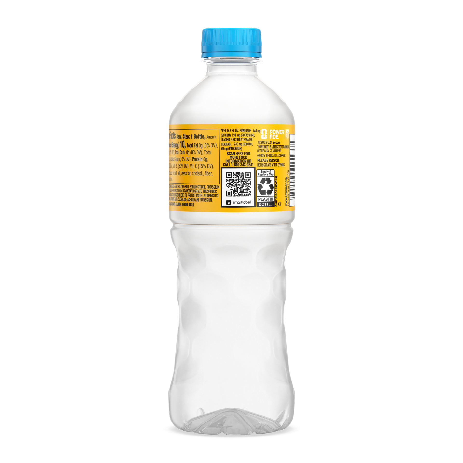 slide 2 of 4, POWERADE Power Water Zero Sugar Tropical Pineapple Flavored Electrolyte Water, 16.9 fl oz Bottles, 6 Pack, 6 ct