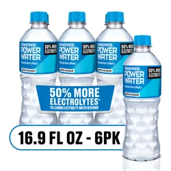POWERADE Power Water Zero Sugar Mountain Berry Blast Bottles, 16.9 fl oz, 6 Pack