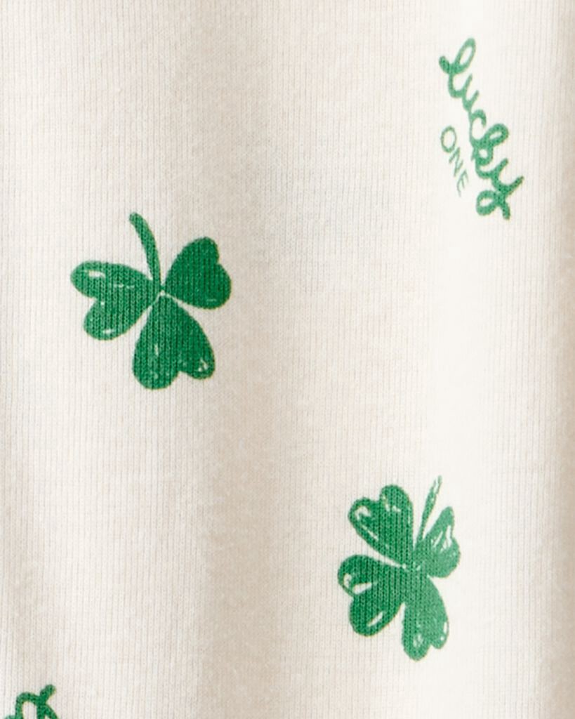 slide 2 of 3, Carter's Carters Baby St. Patrick's Day 100% Cotton Loose Fit 2-Way Zip Footie 1-Piece Pajamas - Ivory Cream 12M, 1 ct
