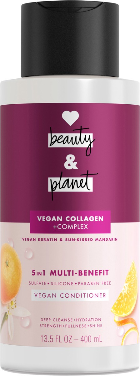 slide 7 of 12, Love Beauty and Planet 5-in-1 Multi-Benefit Conditioner Vegan Keratin Collagen & Sun-Kissed Mandarin,, 13.5 fl oz, 13.50 fl oz