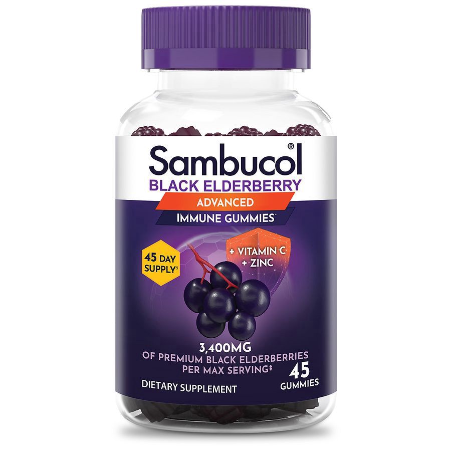 slide 1 of 5, Sambucol Immune Gummies Advanced Black Elderberry 45 Gummies, 45 ct