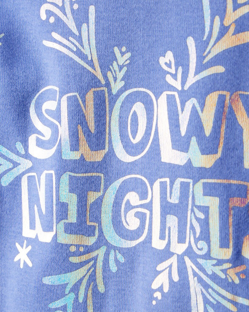 slide 3 of 4, Carter's Carters Girls Snowflake Print 100% Cotton Long-Sleeve Snug Fit 4-Piece Pajamas - Blue Blue 8, 4 pc