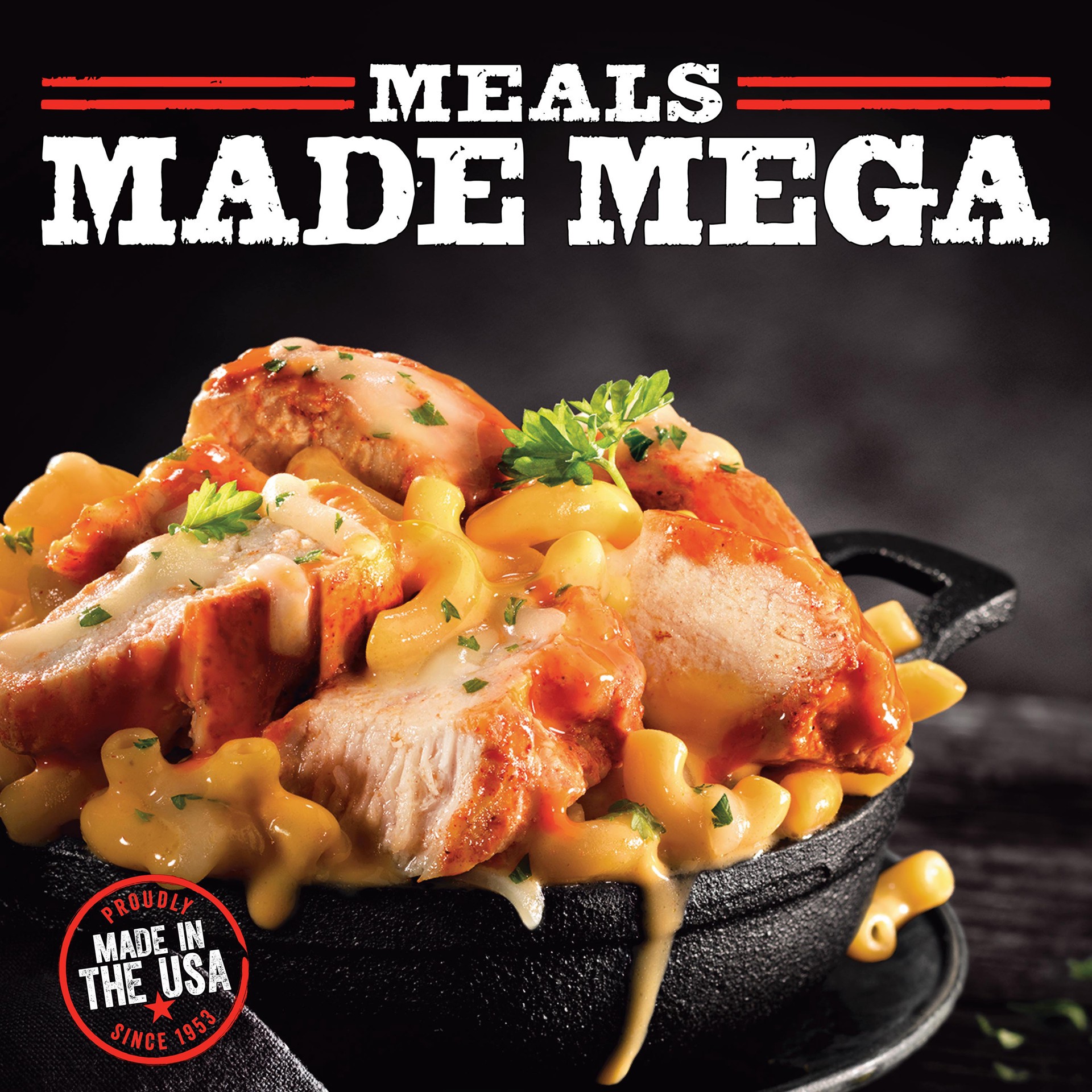 slide 5 of 5, Banquet Mega Bowls Frozen Buffalo Style Chicken Mac 'N Cheese - 14oz, 14 oz