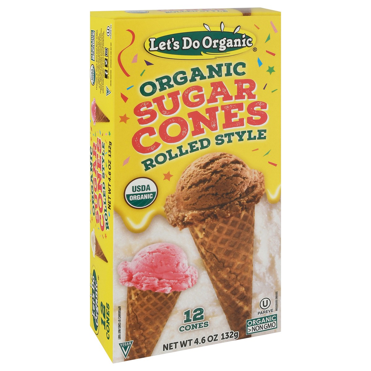 slide 2 of 13, Let's Do Organic Rolled Style Sugar Cones 12 ea Box, 12 ct