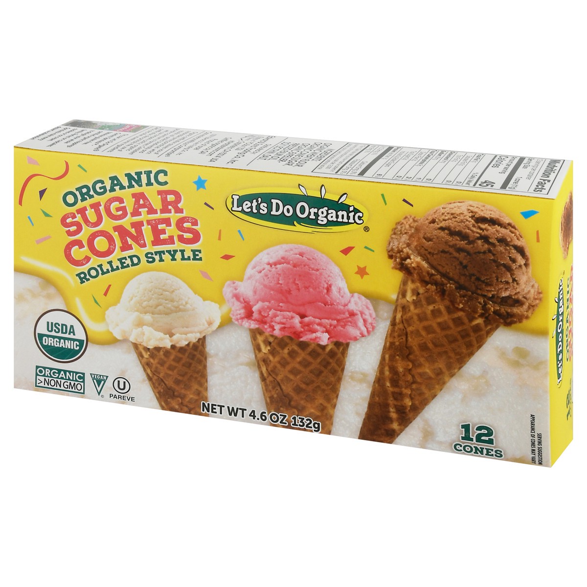 slide 12 of 13, Let's Do Organic Rolled Style Sugar Cones 12 ea Box, 12 ct