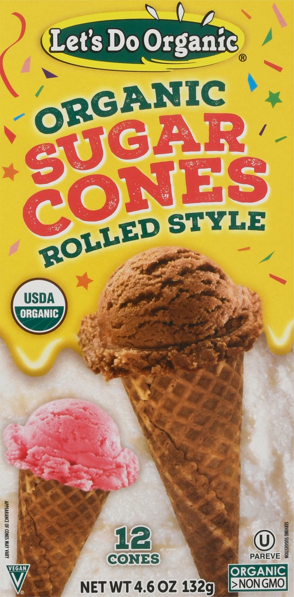 slide 7 of 13, Let's Do Organic Rolled Style Sugar Cones 12 ea Box, 12 ct