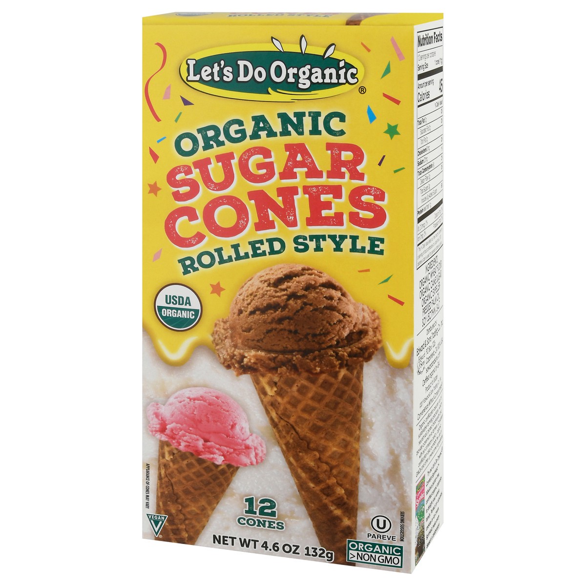 slide 8 of 13, Let's Do Organic Rolled Style Sugar Cones 12 ea Box, 12 ct