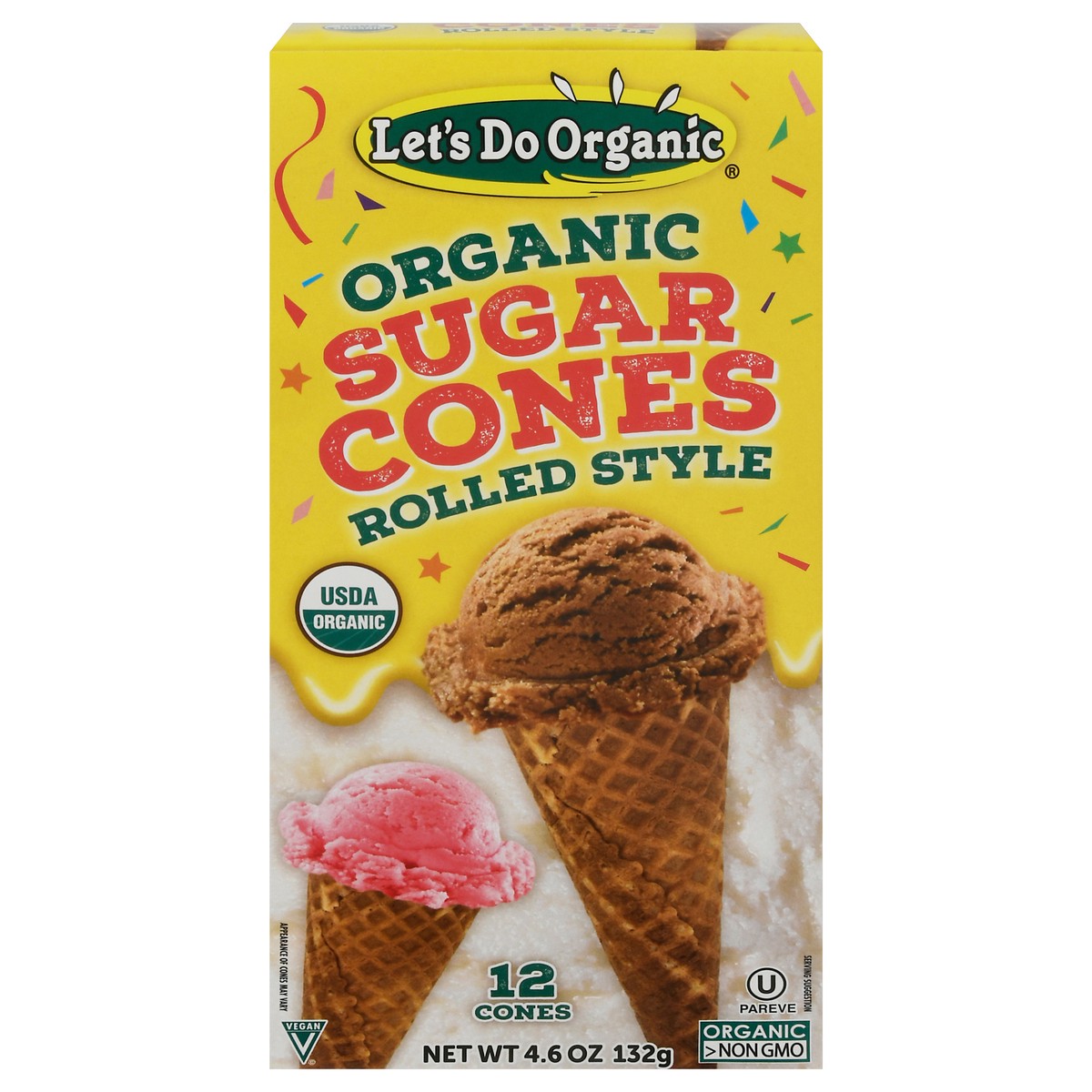 slide 1 of 13, Let's Do Organic Rolled Style Sugar Cones 12 ea Box, 12 ct