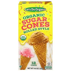 Let's Do Organic Organic Rolled Style Sugar Cones 12 Each