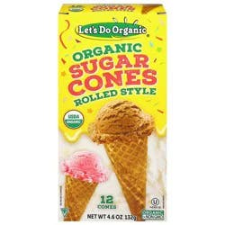Let's Do Organic Organic Rolled Style Sugar Cones 12 Each