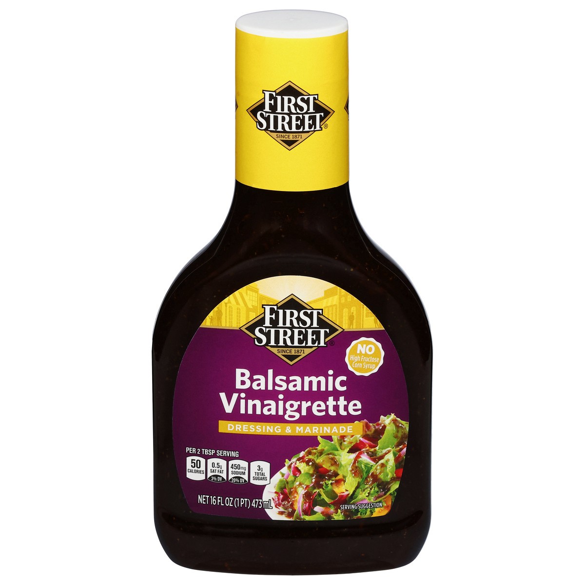 slide 1 of 14, First Street Balsamic Vinaigrette Dressing, 16 oz