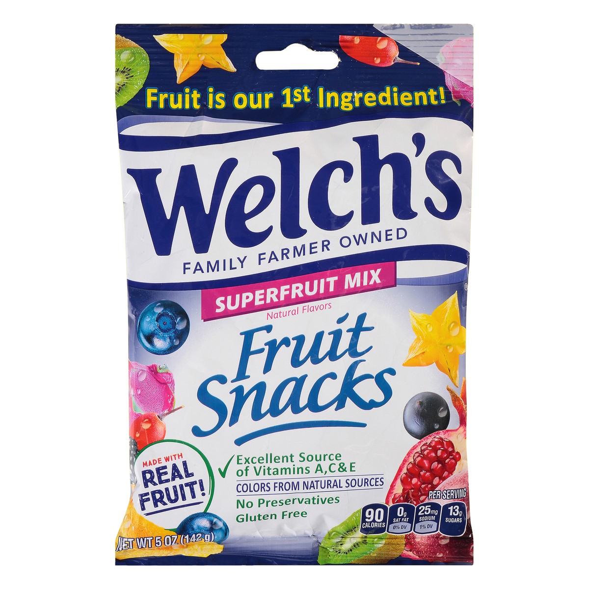 slide 1 of 8, Welch's SuperFruit Mix Fruit Snacks, 5 oz