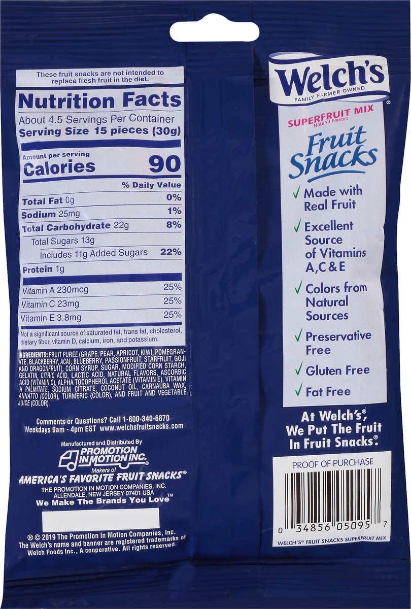 slide 8 of 8, Welch's SuperFruit Mix Fruit Snacks, 5 oz