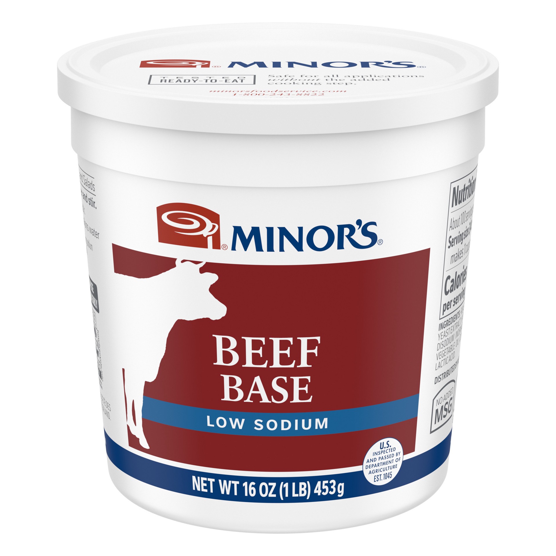 slide 1 of 3, Minor's Low Sodium Beef Base, Gluten Free, No Added MSG, 1 Lb Cup, 1 lb