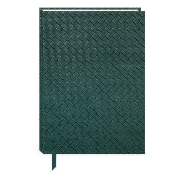 slide 1 of 2, Punch Studio Woven Vegan Leather Journal, 6"" X 8-1/2"", Unruled, 192 Pages, Teal Weave, 1 ct