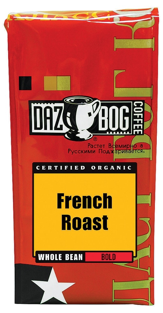 slide 1 of 1, Dazbog Organic French Roast Whole Bean Coffee, 12 oz