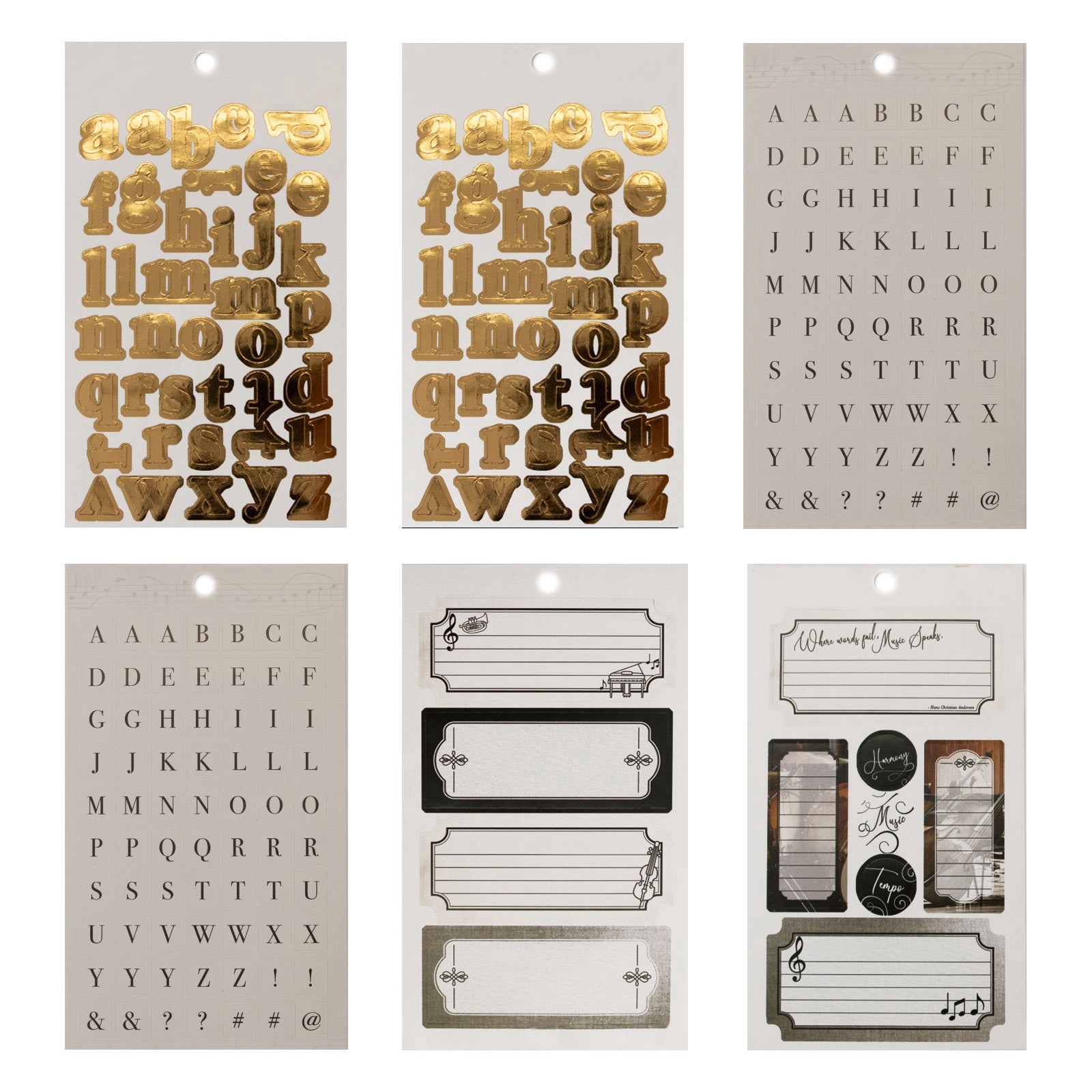 slide 5 of 6, Music Stickers By Recollections, 10.16cm x 17.78cm