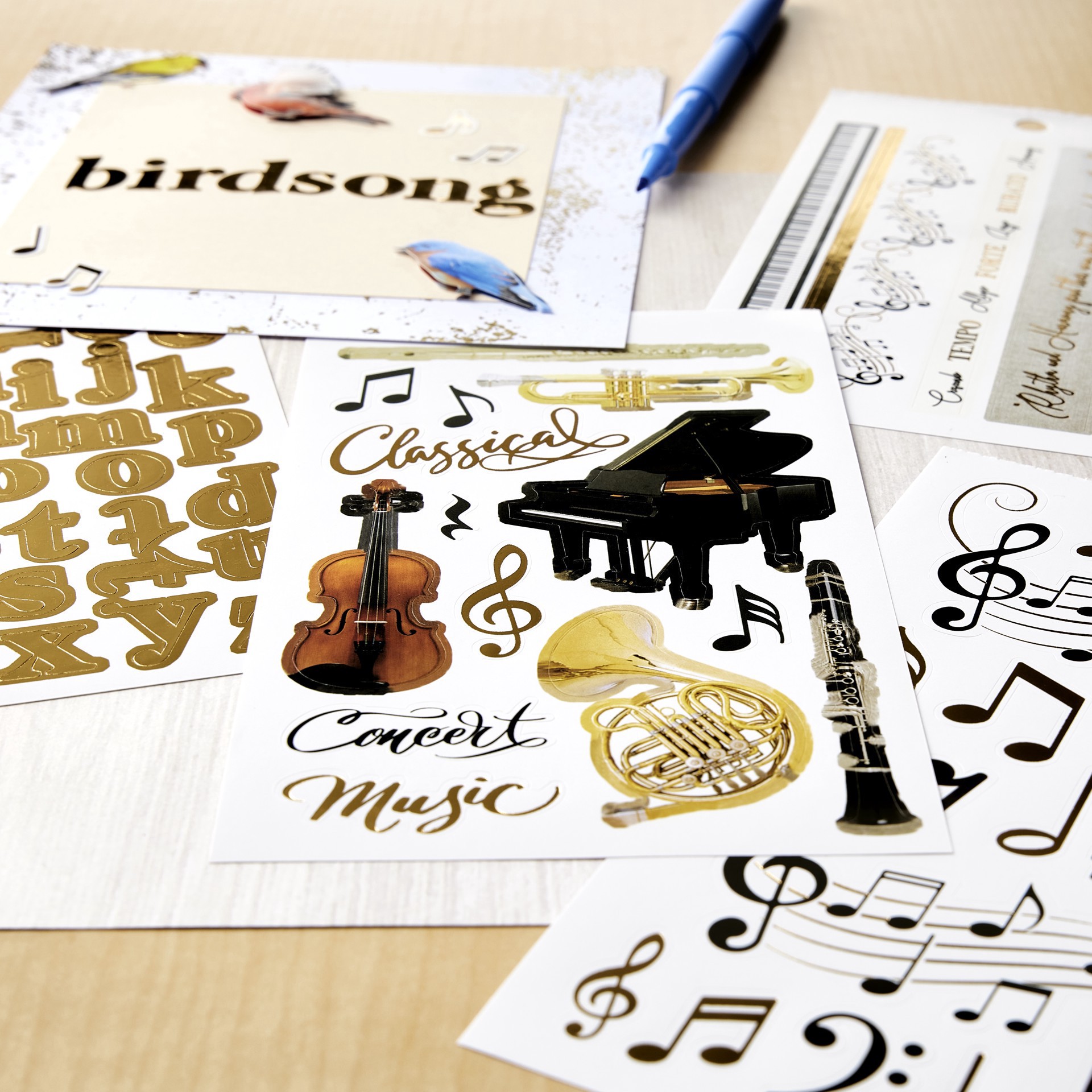 slide 6 of 6, Music Stickers By Recollections, 10.16cm x 17.78cm