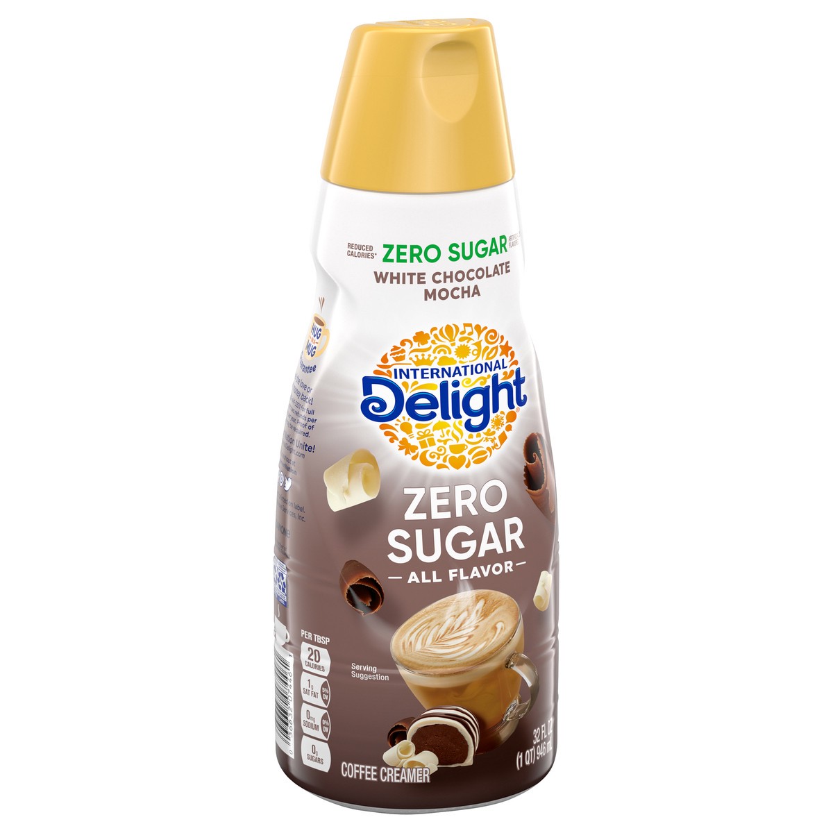 slide 2 of 9, International Delight Zero Sugar Coffee Creamer, White Chocolate Mocha, Sugar-Free Creamer, 32 oz., 32 fl oz