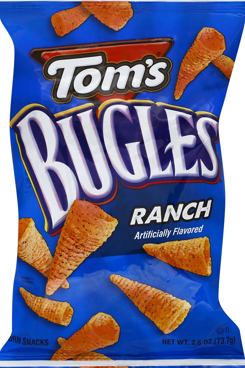 slide 4 of 6, Tom's Bugles, Ranch Flavored, 2.6 Oz Bag, 2.6 oz