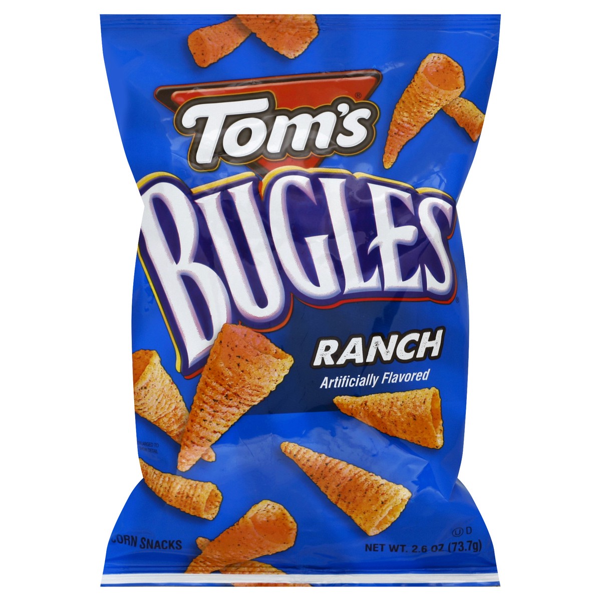 slide 2 of 6, Tom's Bugles, Ranch Flavored, 2.6 Oz Bag, 2.6 oz