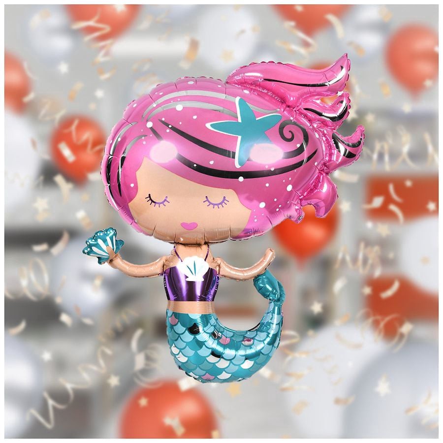 slide 4 of 4, Anagram Shape Shimmering Mermaid, 30 in 1 ct