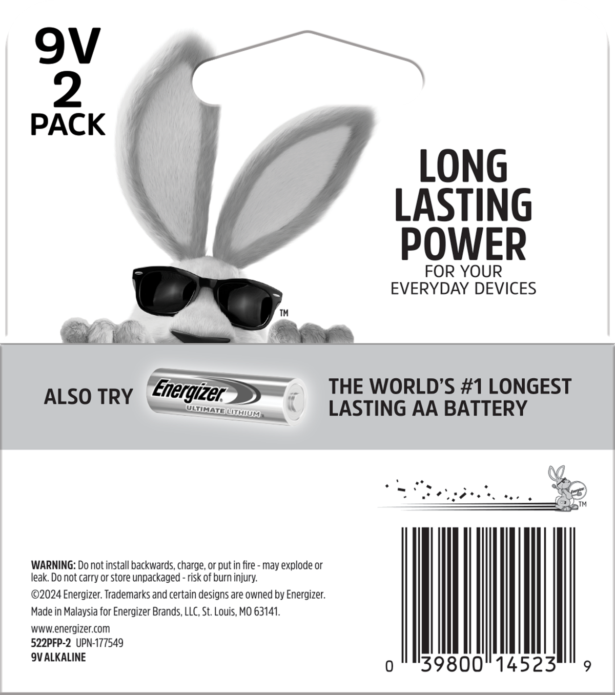 slide 2 of 5, Energizer Max 9V Alkaline Batteries 2 Each, 2 ct