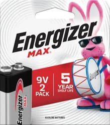 Energizer Max 9V Alkaline Batteries 2 Each