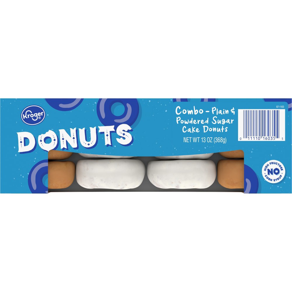 slide 2 of 4, Kroger Combo Plain & Powdered Cake Donuts, 12 ct; 1.08 oz