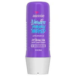 Aussie 3 Minute Miracle Moist Detangling Deep Conditioner Treatment with Avocado Oil, 8 fl oz, Paraben and Sulfate Free