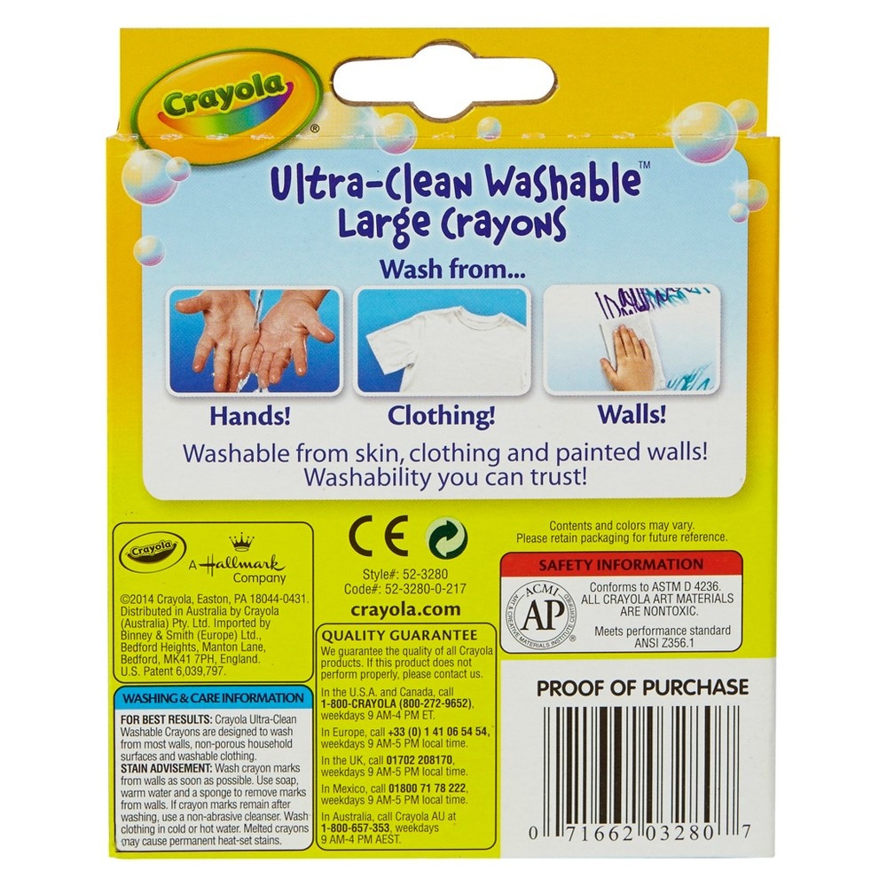 slide 2 of 6, Crayola Ultraclean Large Washable Crayons, 8 ct