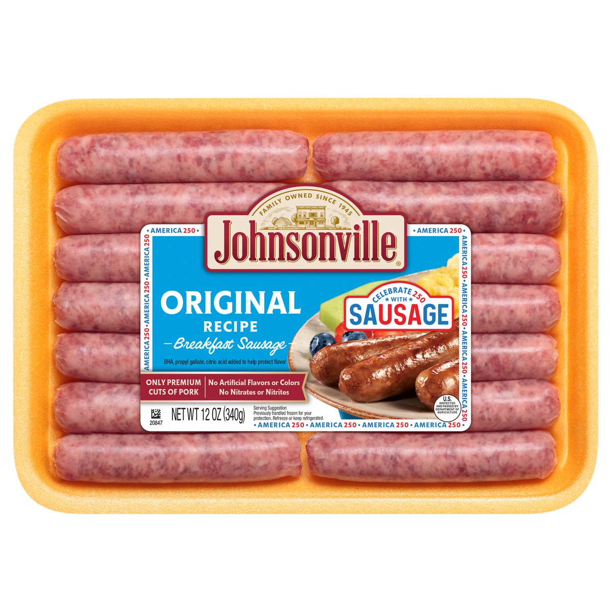 slide 1 of 8, Johnsonville Breakfast Sausage Original 12 oz, 12 oz