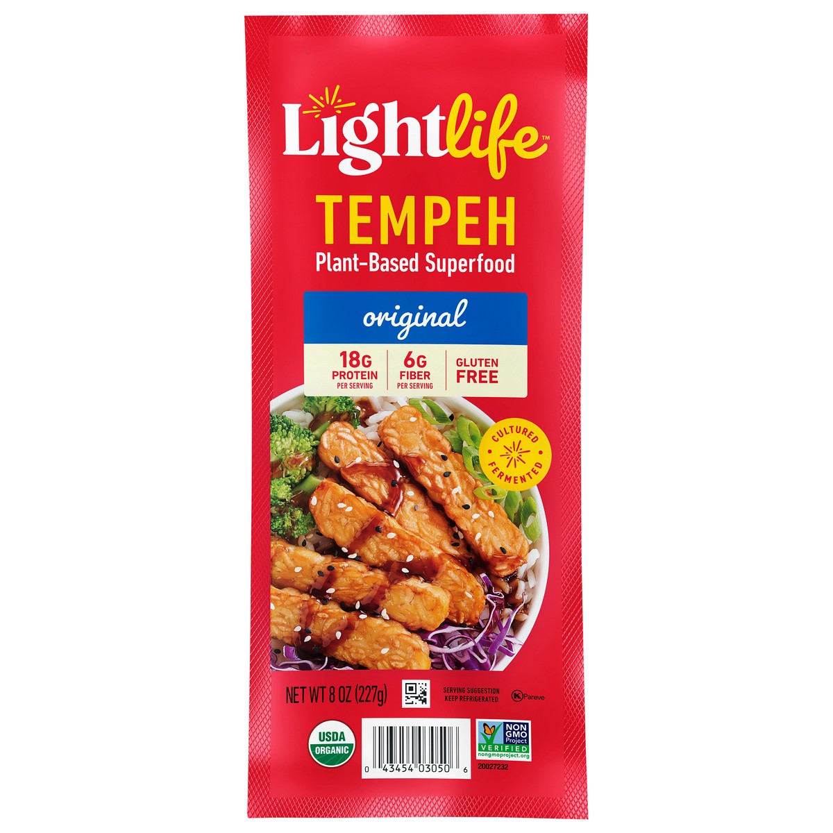 slide 1 of 7, Lightlife Tempeh, Original, Plant-Based Superfood, 8 oz