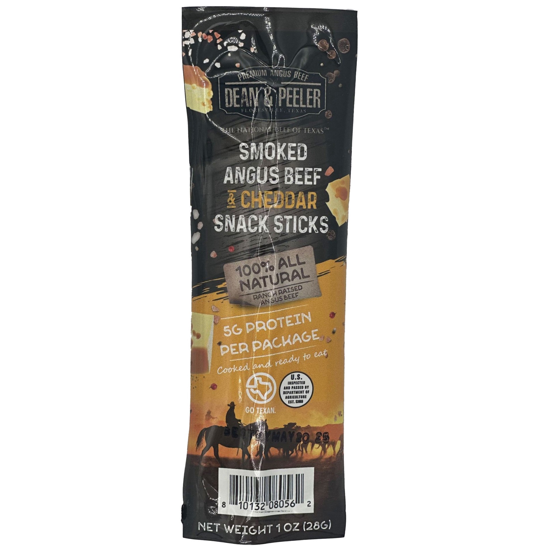 slide 1 of 1, Dean & Peeler Smoked Angus Beef & Cheddar Snack Sticks, 1 oz
